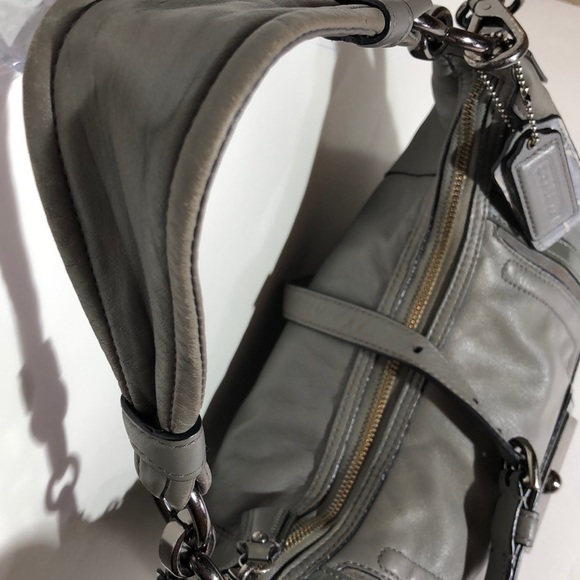 Coach Kristin Spectator Leather Grey Hobo Handbag - Picture 5 of 11